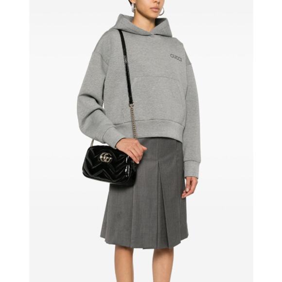 $2600 NEW GUCCI BLACK PATENT LEATHER MARMONT CAMERA CROSSBODY BAG PURSE - Picture 5 of 11